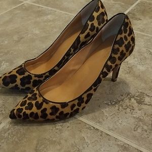 J. Crew calf hair leopard heels